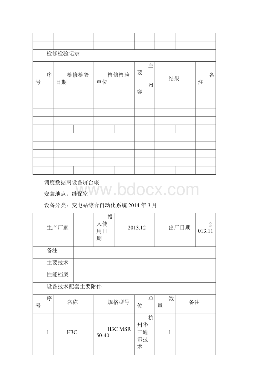 察尔湖光伏发电厂二次设备台账.docx_第2页