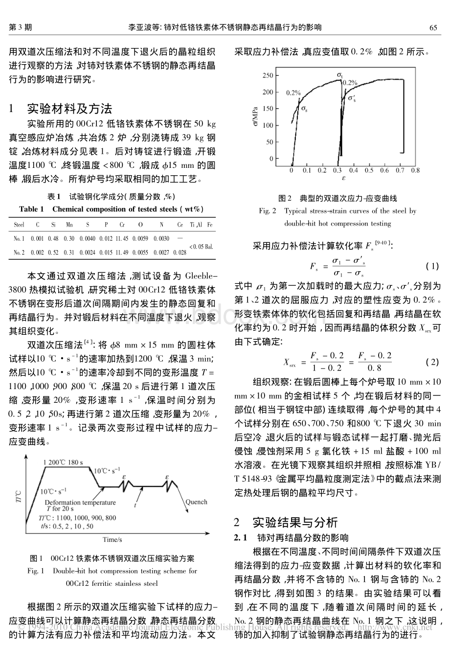 铈对低铬铁素体不锈钢静态再结晶行为的影响_资料下载.pdf_第2页