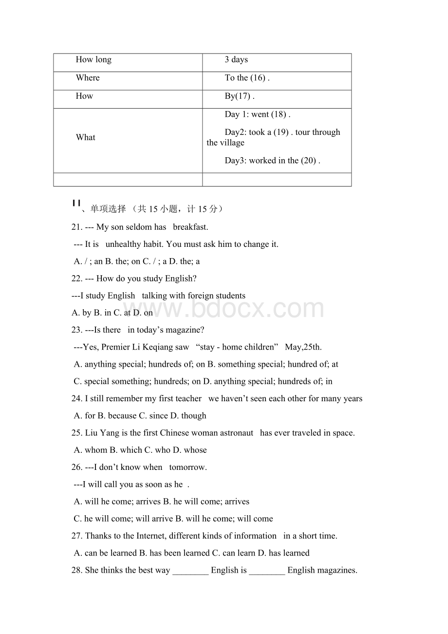 禹城市学业水平考试模拟英语试题及答案.docx_第2页