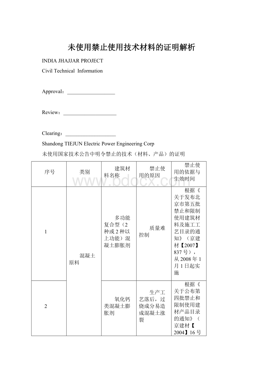 未使用禁止使用技术材料的证明解析.docx