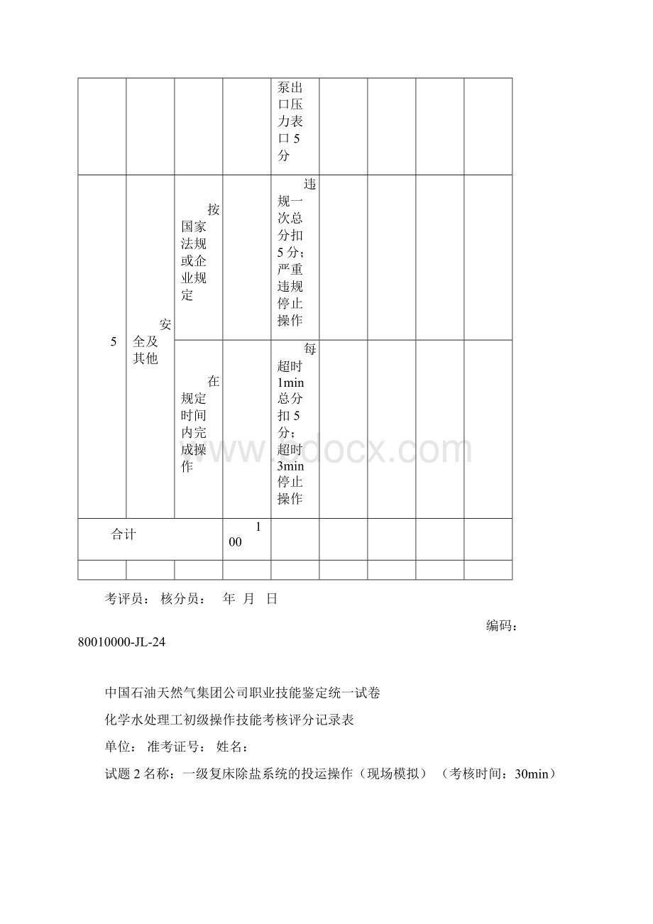 水处理初级工部分考核试题文档格式.docx_第3页