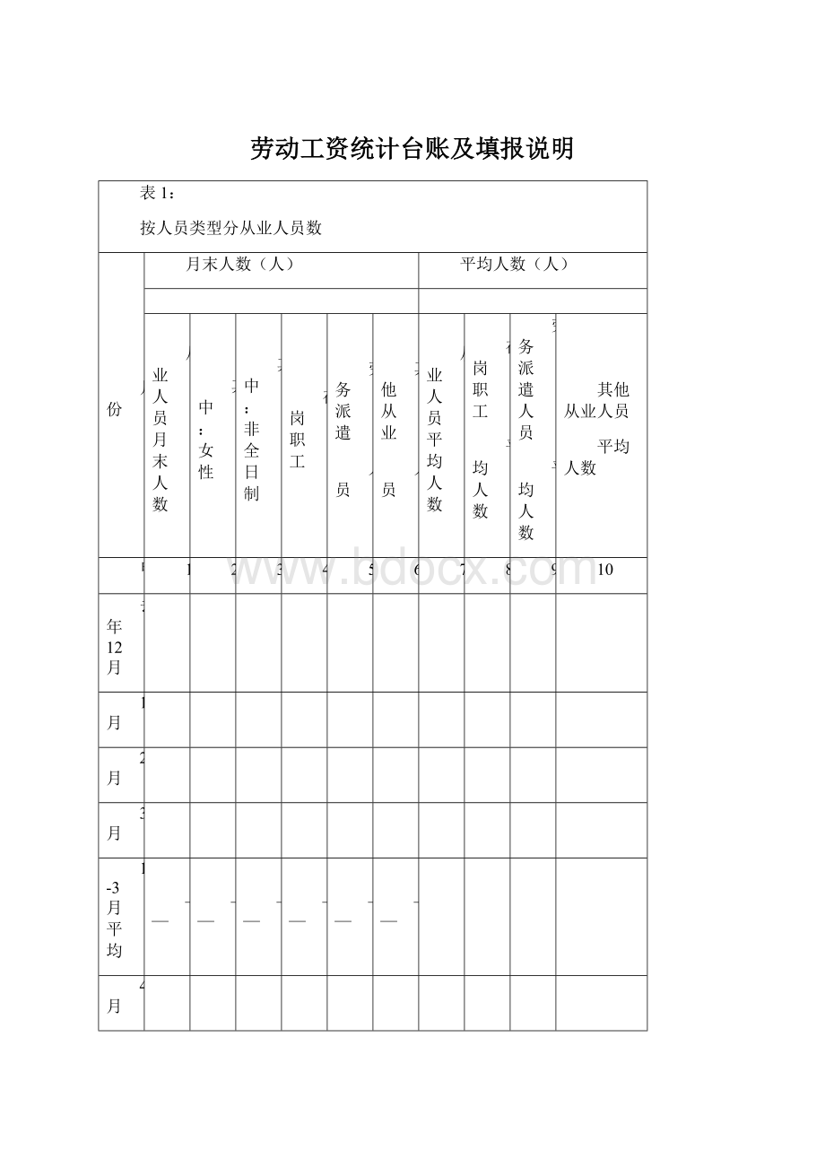 劳动工资统计台账及填报说明.docx