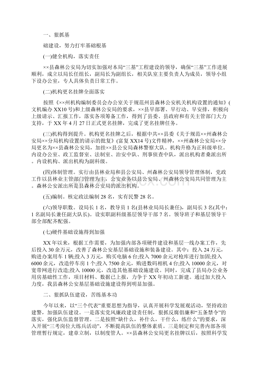 森林公安局三年三基工程建设总结.docx_第3页