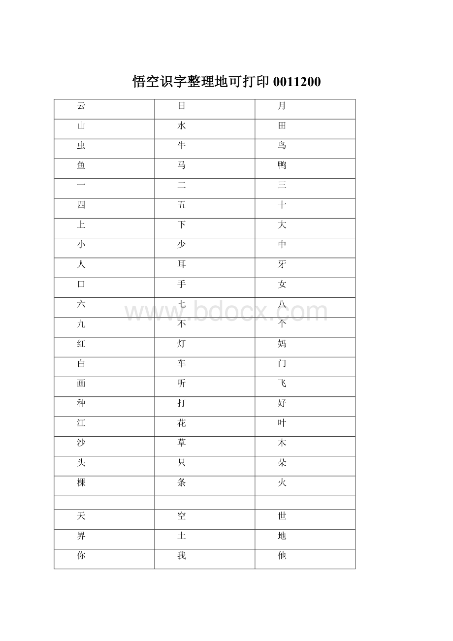 悟空识字整理地可打印0011200Word文件下载.docx_第1页