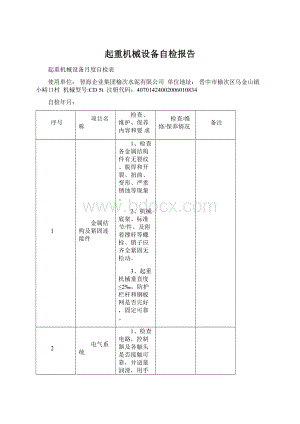 起重机械设备自检报告.docx