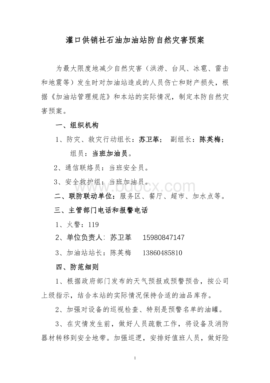 9加油站防自然灾害预案_精品文档Word格式.doc