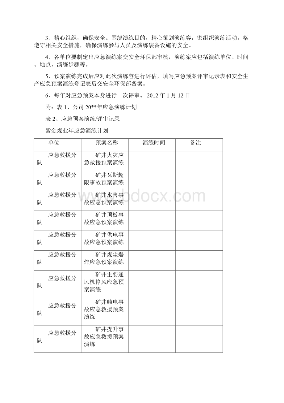 应急救援预案演练记录文档格式.docx_第2页