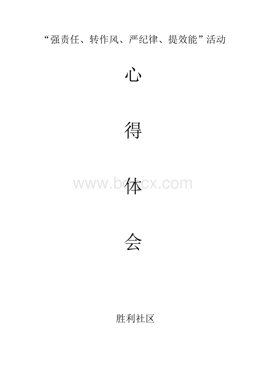 强责任转作风严纪律提效能心得体会Word文档下载推荐.doc_第1页