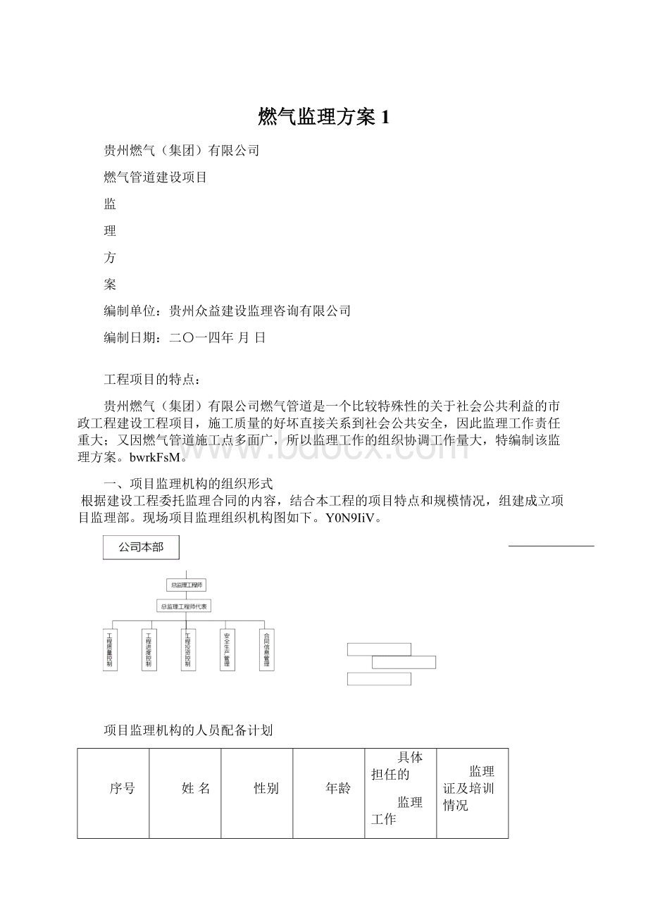 燃气监理方案1Word格式.docx