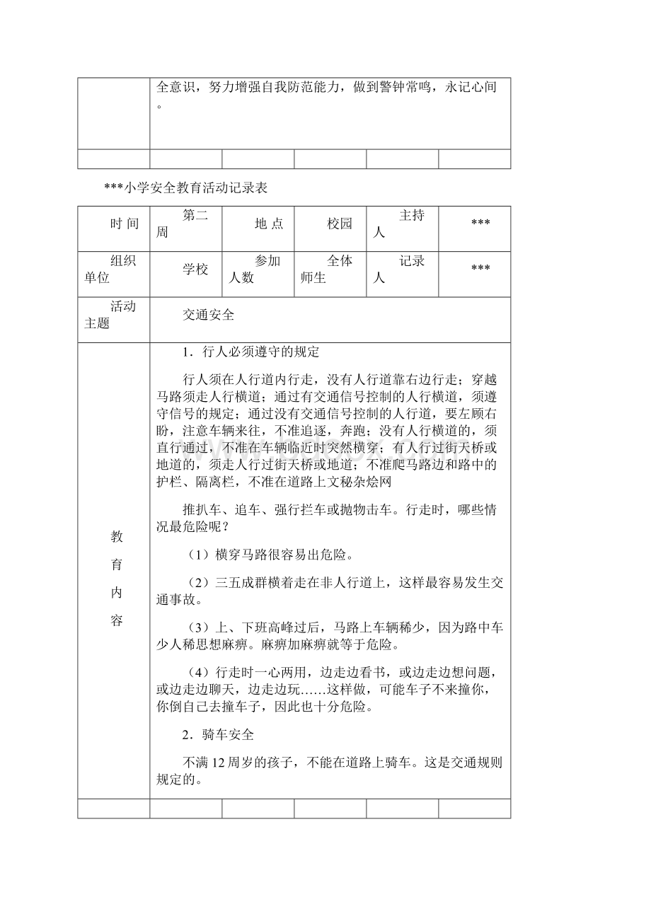 小学安全教育活动记录表.docx_第3页