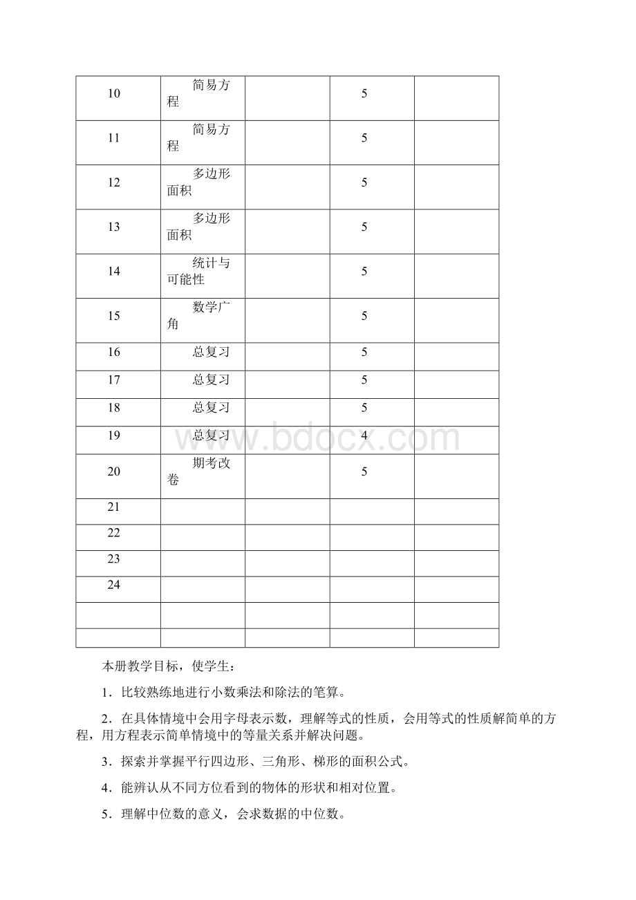 人教版小学五年级上册数学全册教案表格式图文Word文档下载推荐.docx_第2页