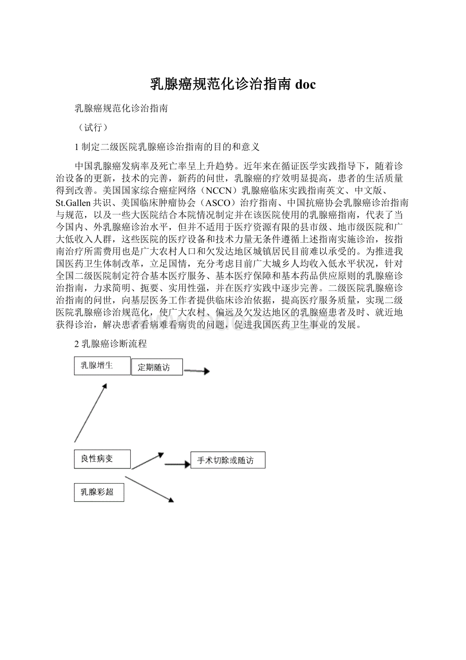 乳腺癌规范化诊治指南docWord文件下载.docx_第1页