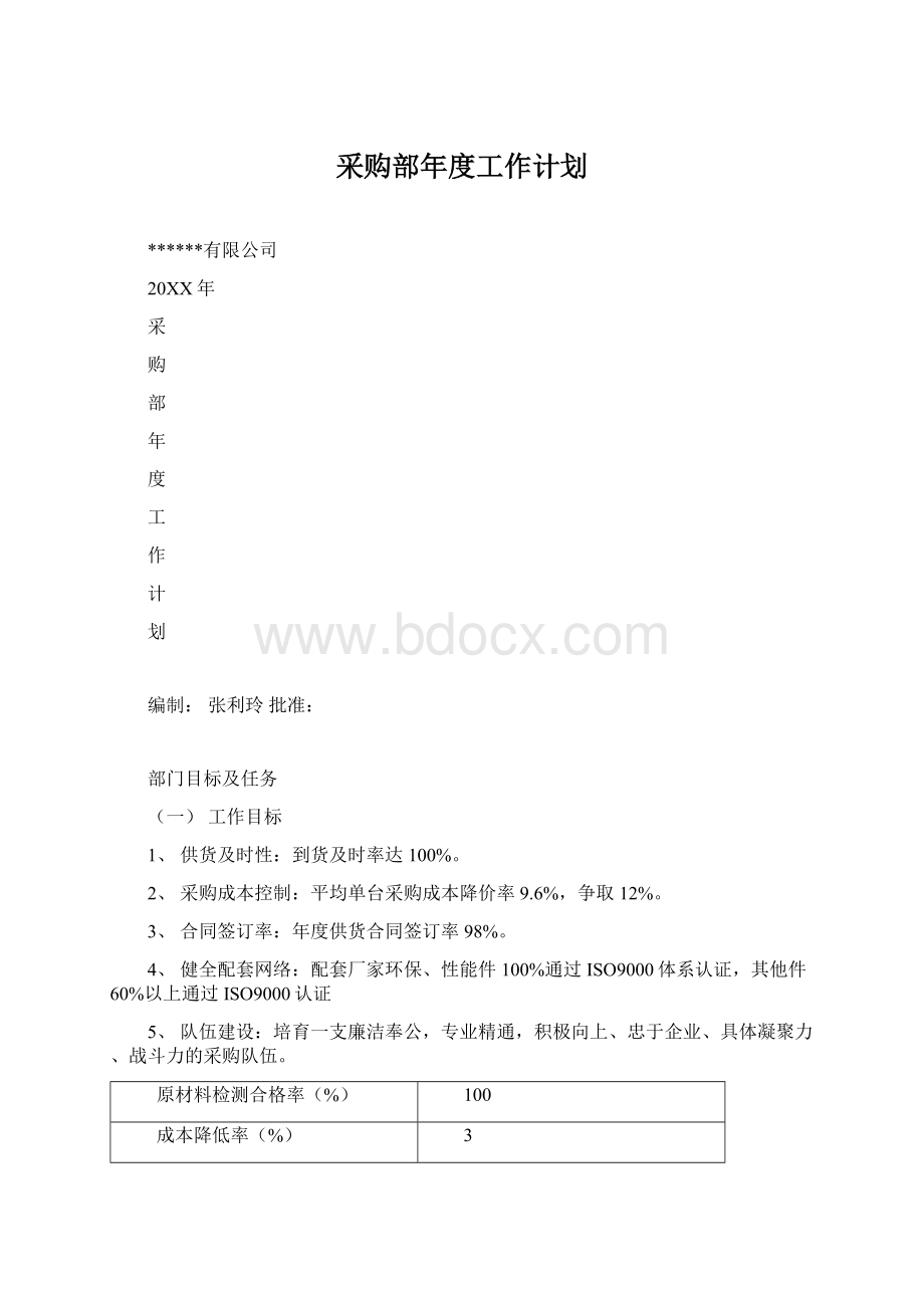 采购部年度工作计划Word格式.docx_第1页