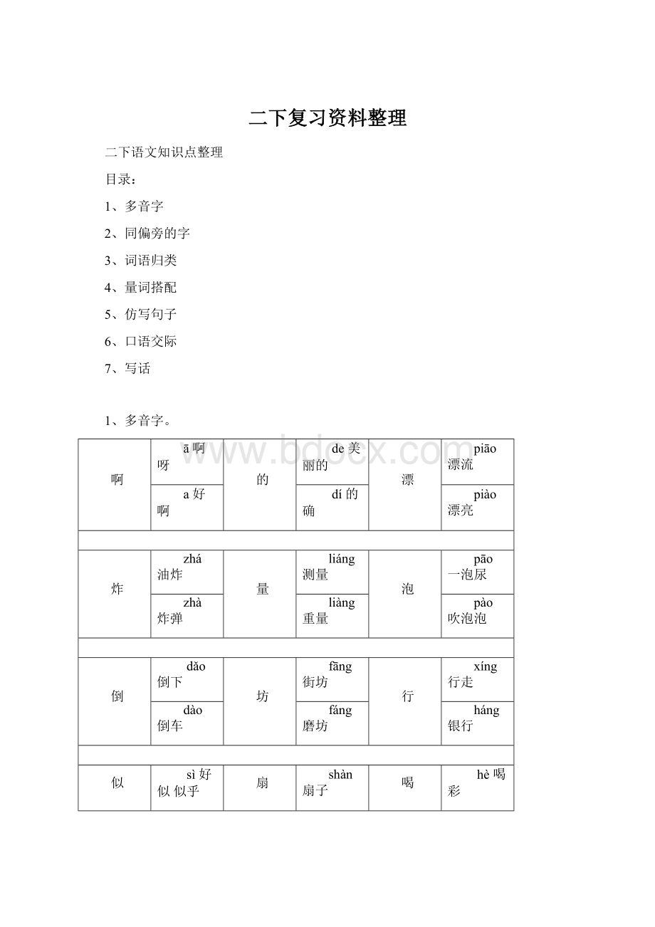 二下复习资料整理Word下载.docx_第1页