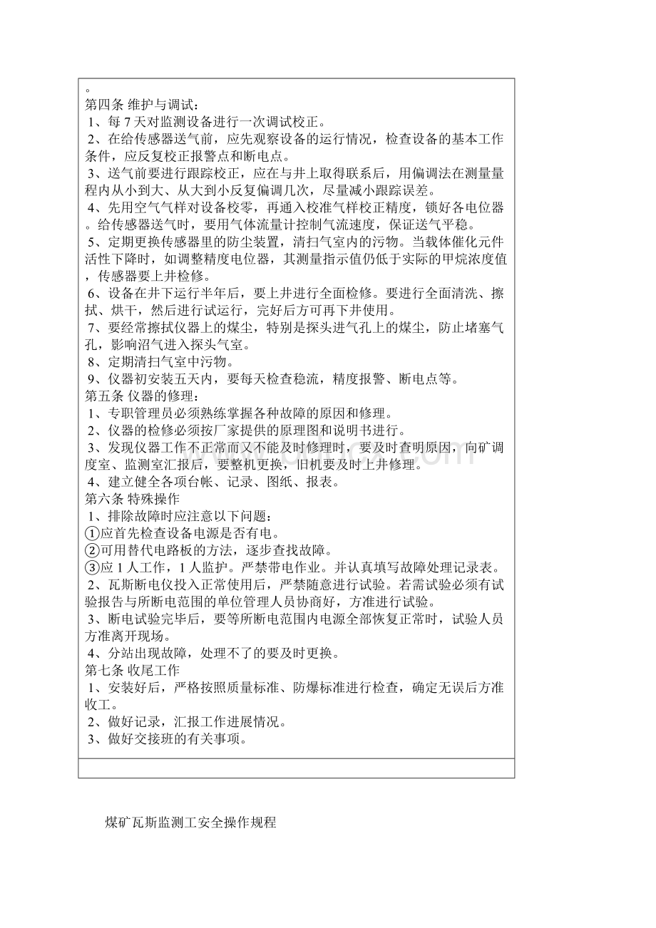 煤矿监测监控工操作规程Word文档格式.docx_第2页