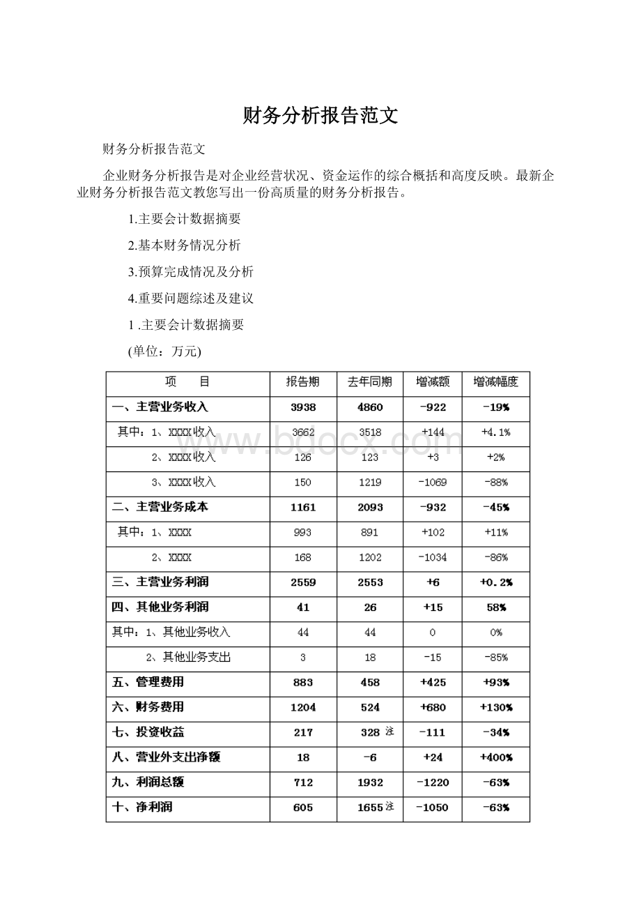 财务分析报告范文.docx_第1页