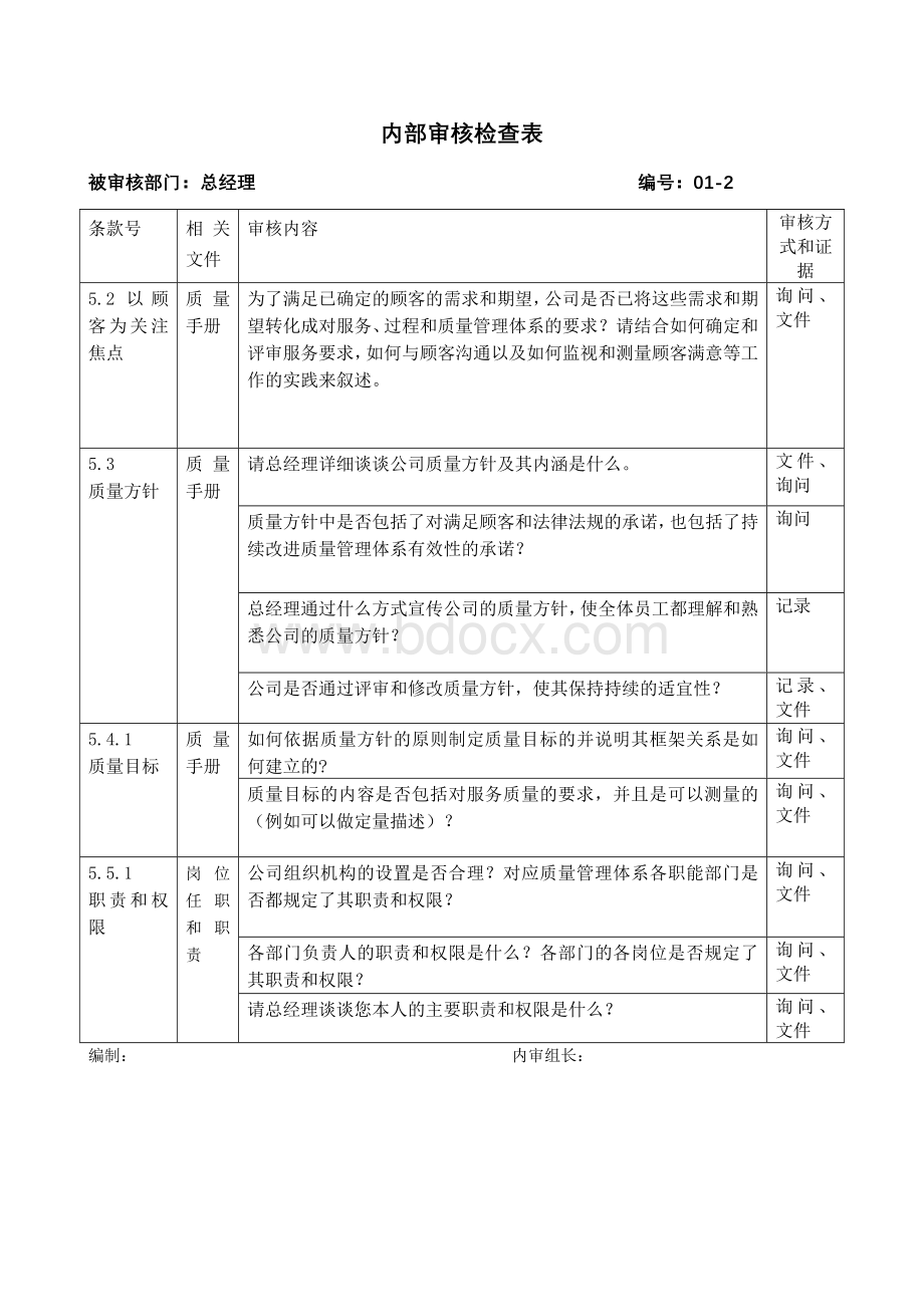 第二次内审检查表_精品文档.doc_第2页