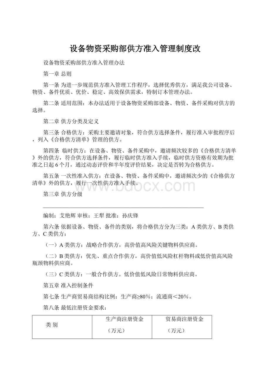 设备物资采购部供方准入管理制度改.docx