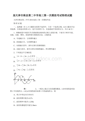 届天津市蓟县第二中学高三第一次模拟考试物理试题.docx