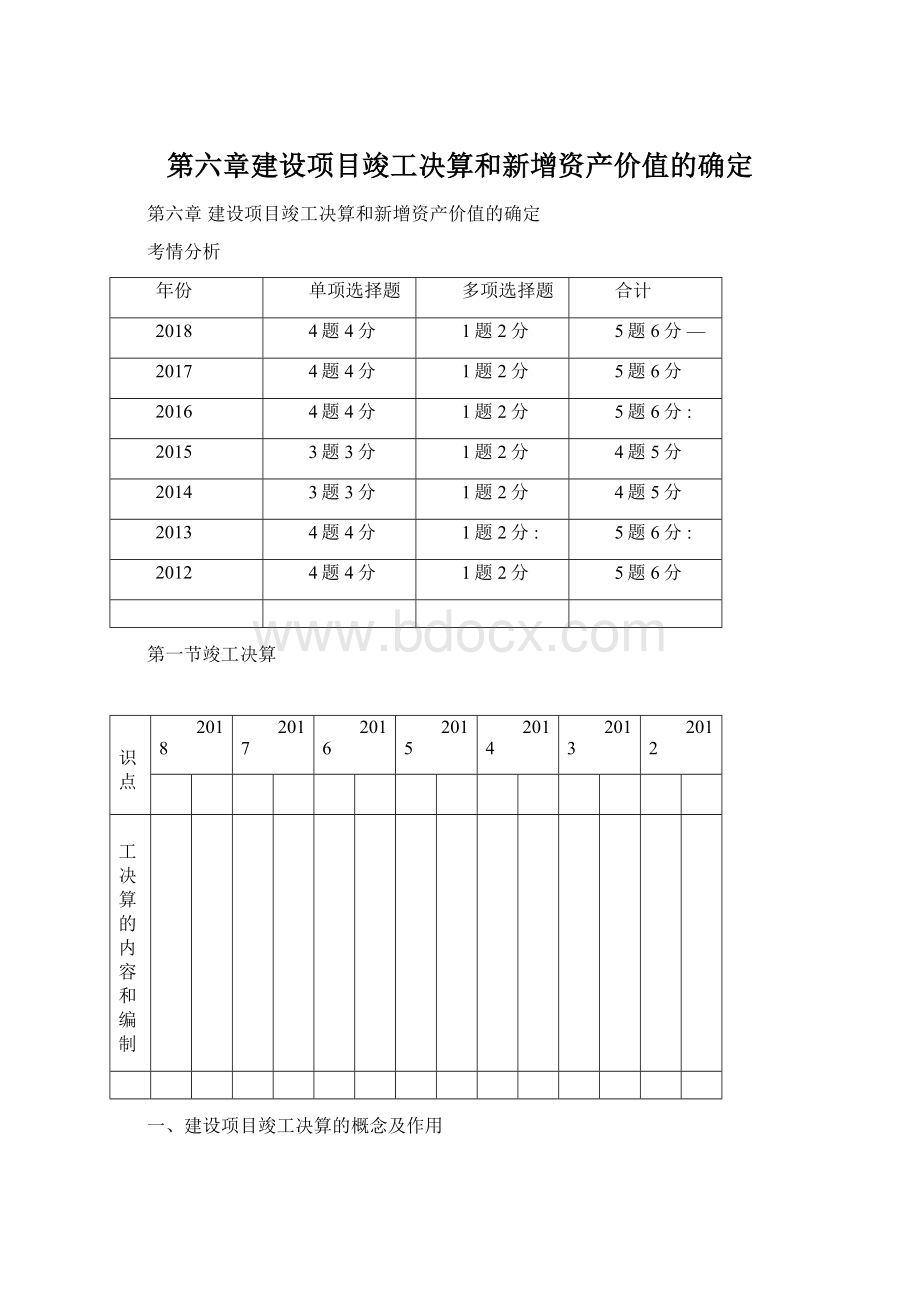 第六章建设项目竣工决算和新增资产价值的确定Word格式.docx_第1页