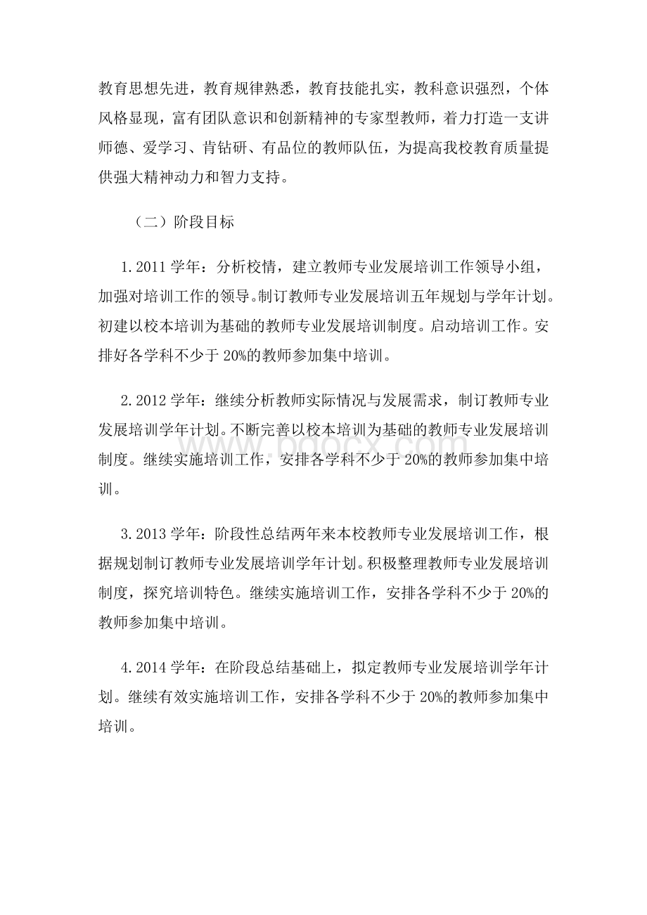 XX学校教师专业发展培训五年规划.doc_第2页