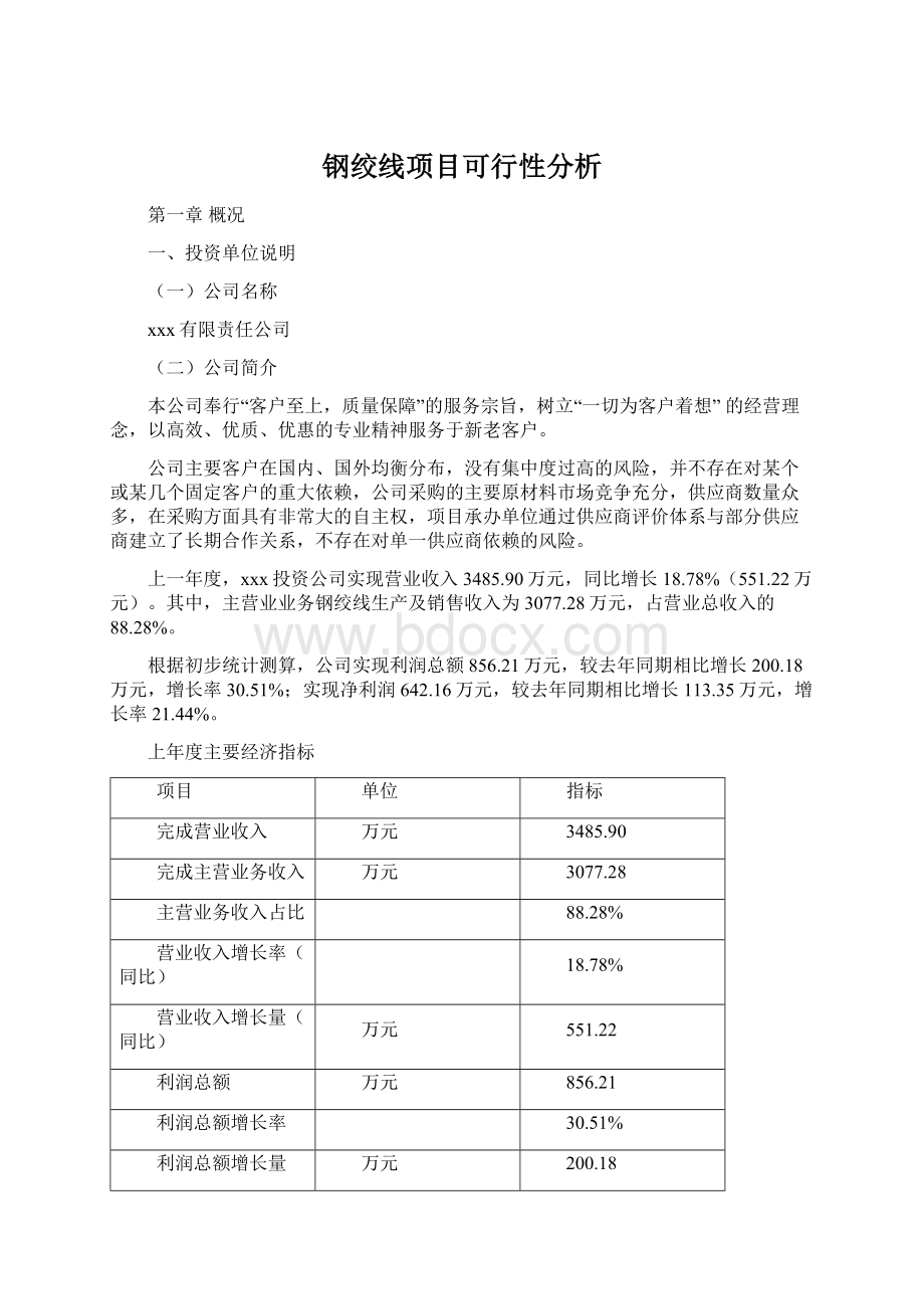 钢绞线项目可行性分析.docx_第1页