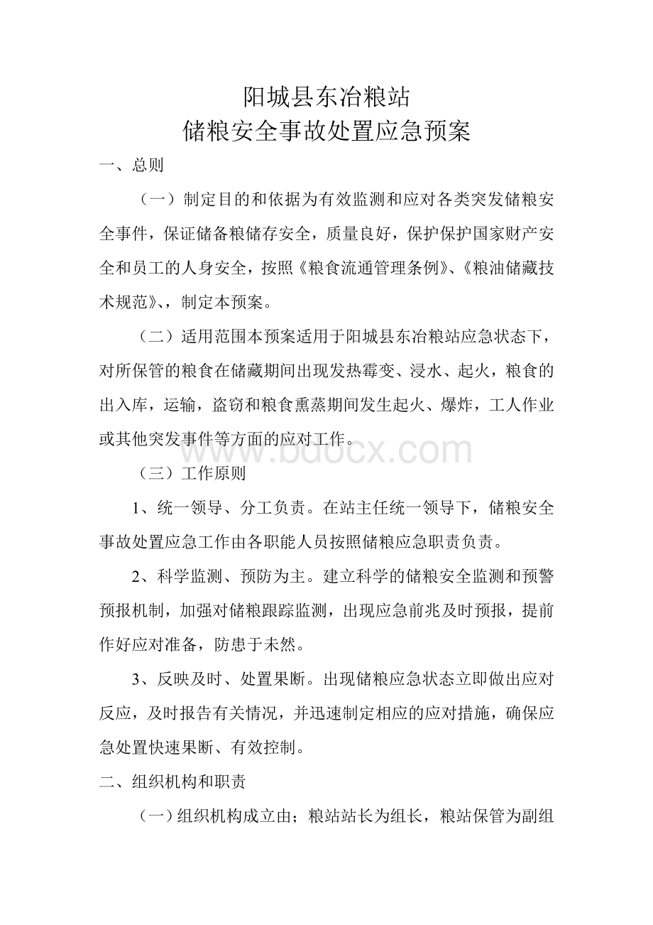 储粮安全事故处置应急预案Word文档格式.doc_第1页