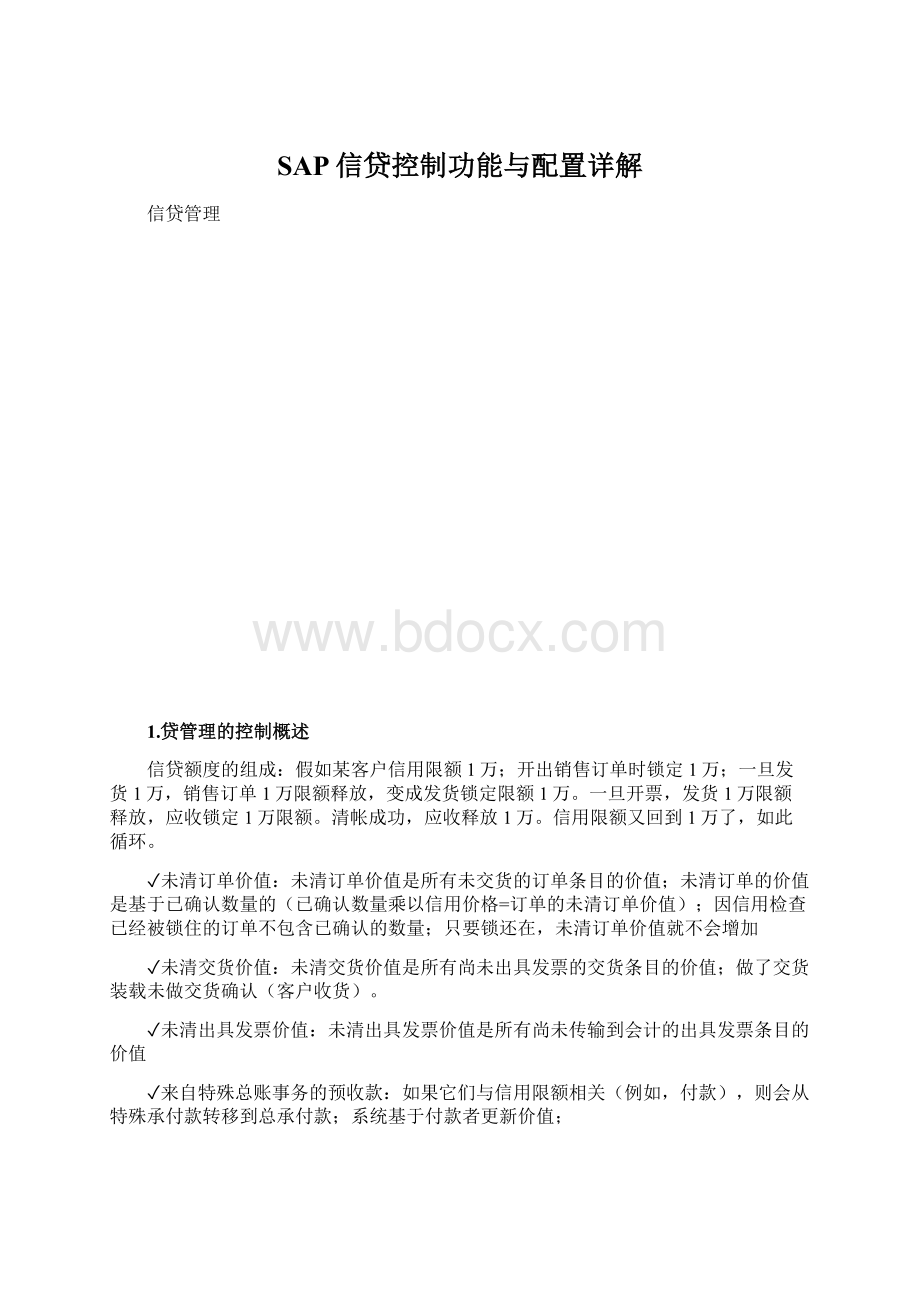 SAP信贷控制功能与配置详解.docx