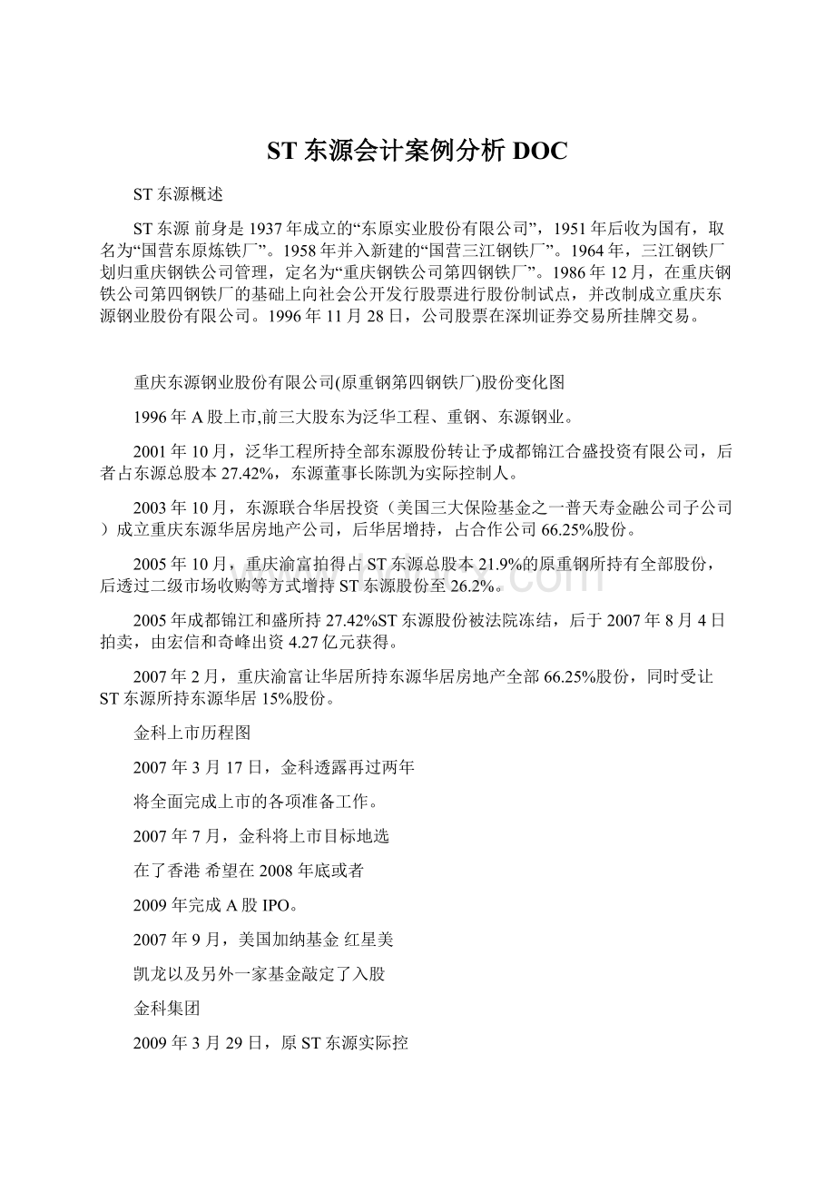 ST东源会计案例分析DOCWord格式文档下载.docx_第1页