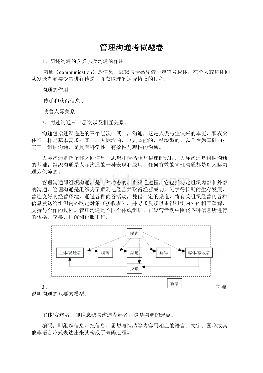 管理沟通考试题卷.docx_第1页