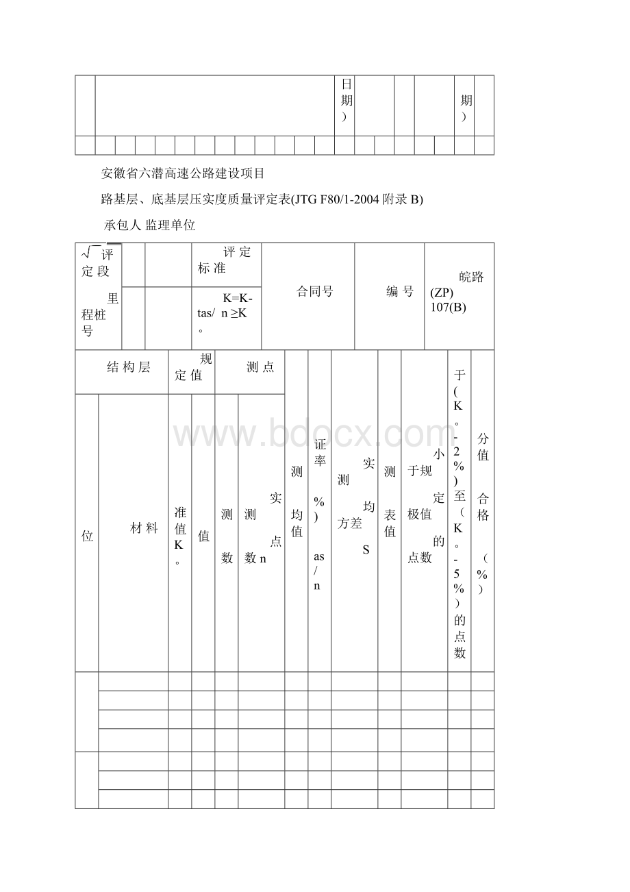 某省高速公路建设路基压实度质量评定表.docx_第3页