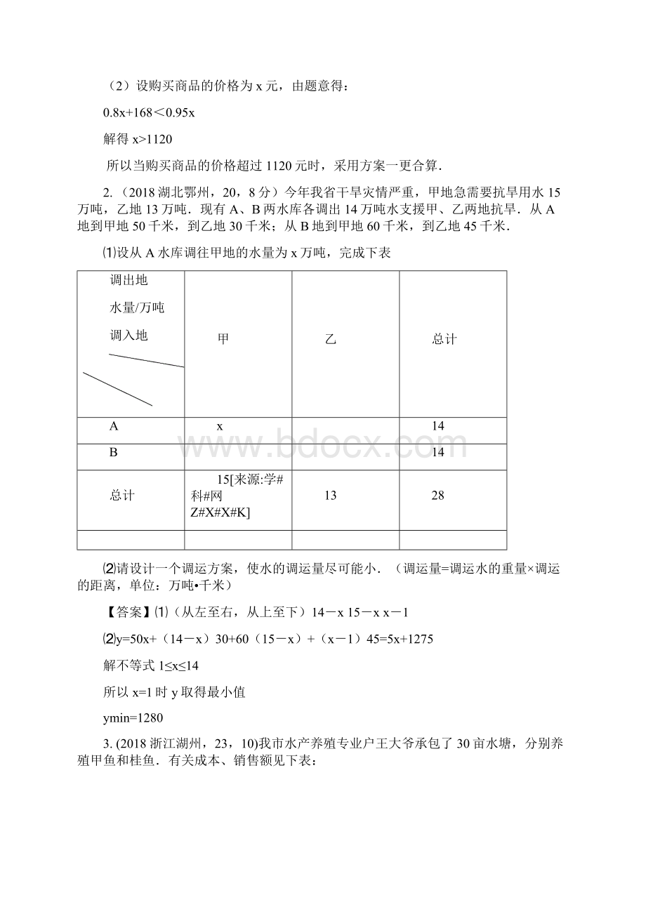 100份全国中考数学真题汇编第6章不等式 精品.docx_第2页