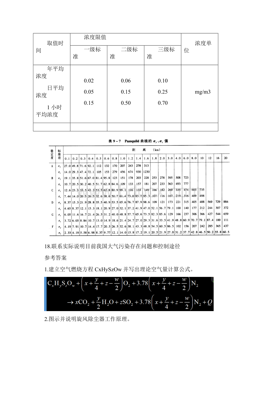 山农成人教育 大气污染控制工程期末考试复习题及参考答案专升本Word格式文档下载.docx_第3页