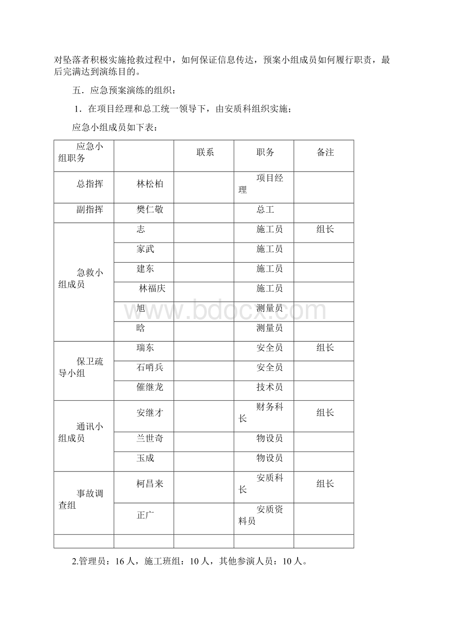 高空坠落事故应急处置预案演练方案.docx_第2页