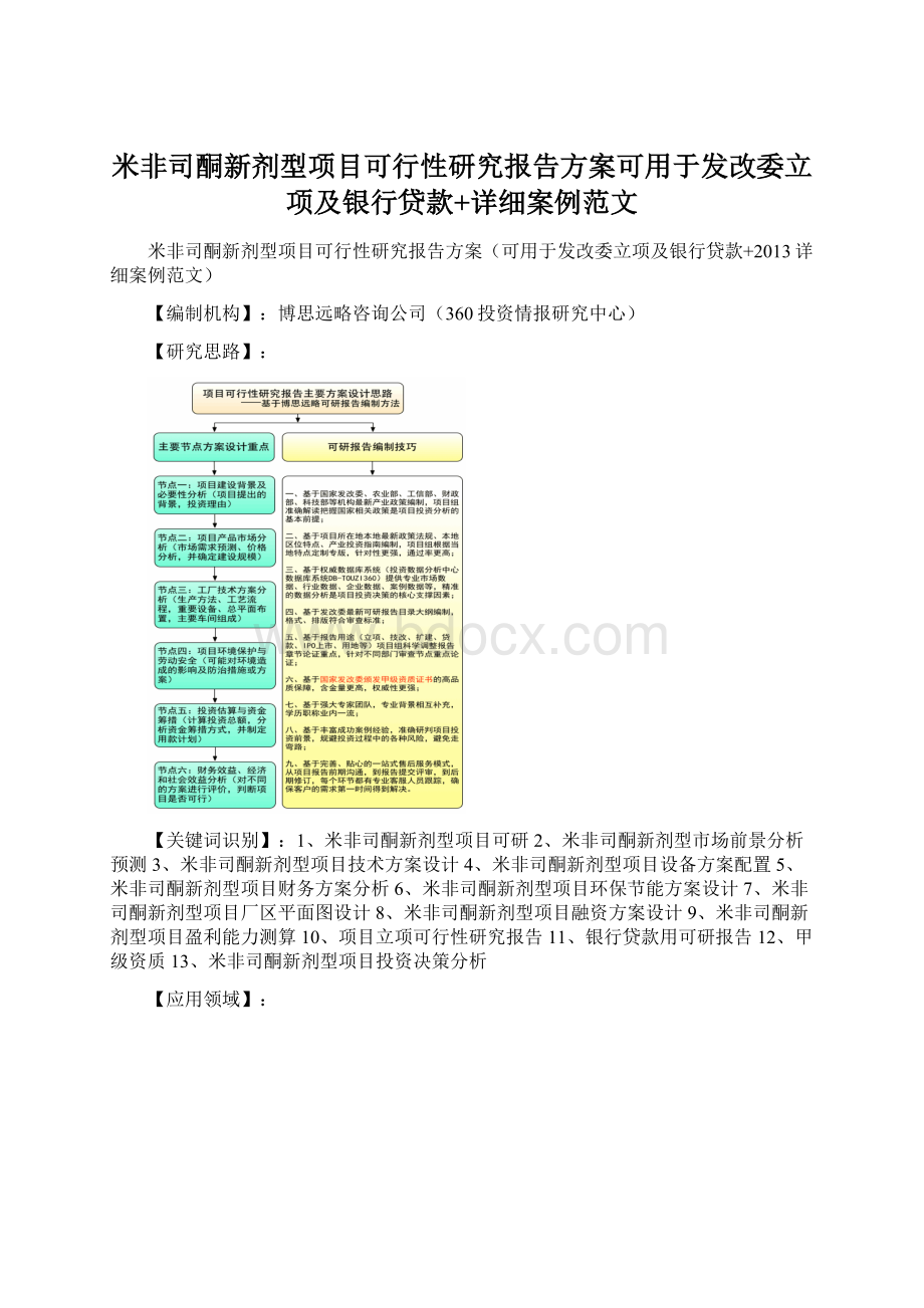 米非司酮新剂型项目可行性研究报告方案可用于发改委立项及银行贷款+详细案例范文Word下载.docx