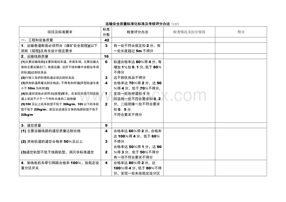 煤矿安全质量标准化--7-运输_精品文档文档格式.doc