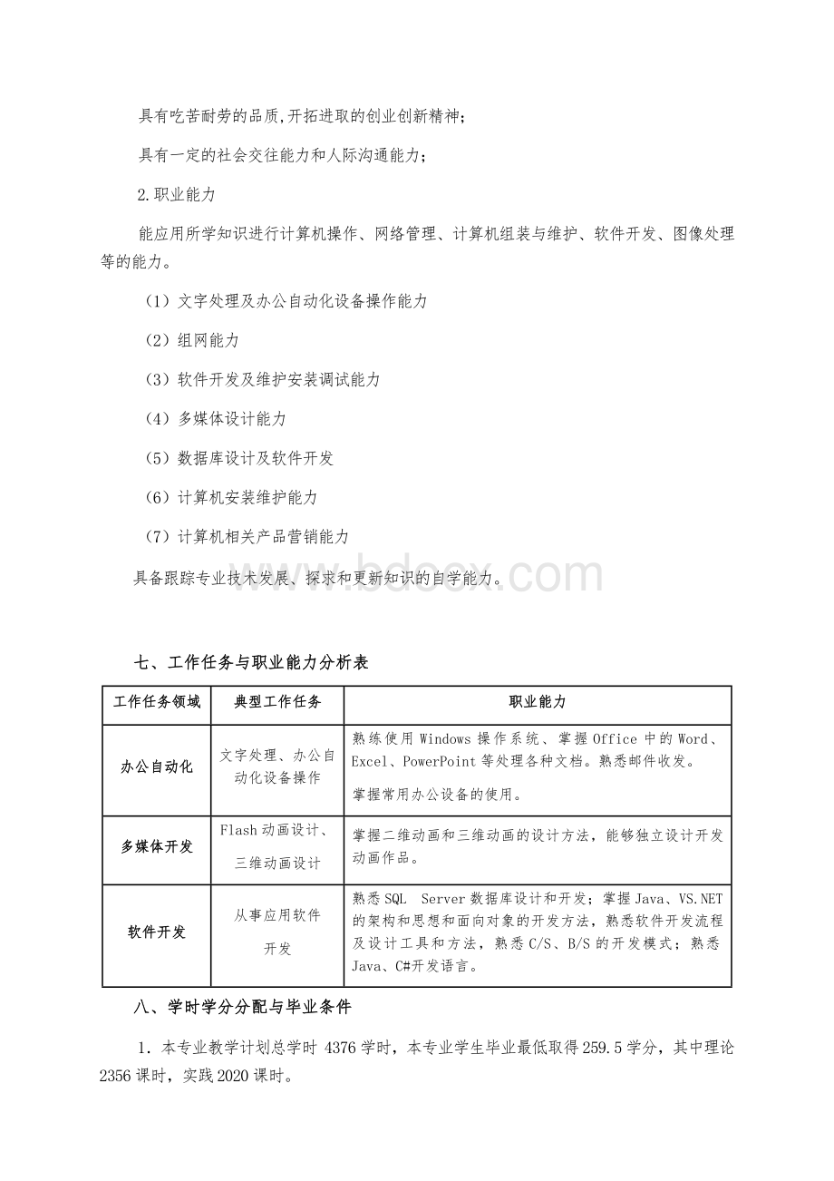 五年制高职计算机应用技术专业人才培养方案.docx_第2页