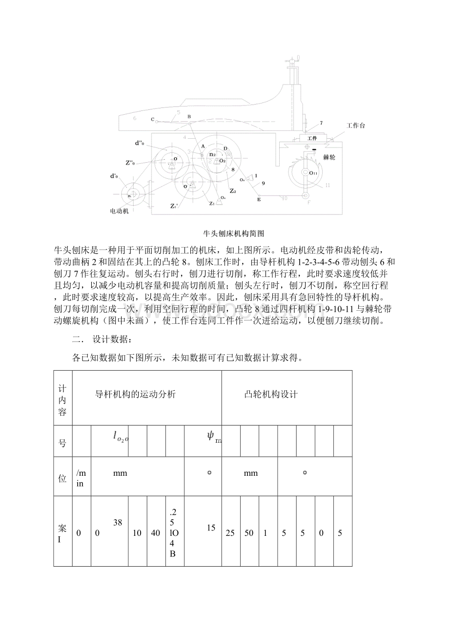 机械原理课程设计牛头刨床完整图纸Word文件下载.docx_第3页