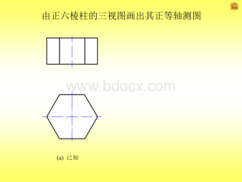 由正六棱柱的三视图画出其正轴_精品文档.ppt