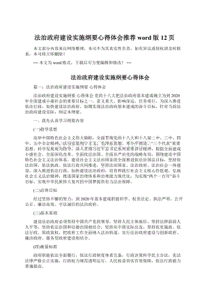 法治政府建设实施纲要心得体会推荐word版 12页.docx