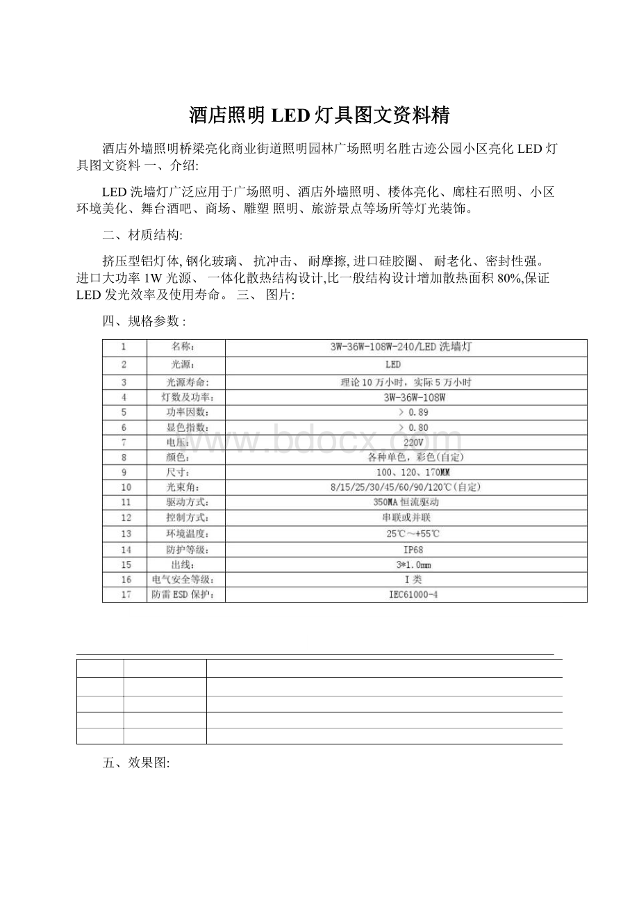 酒店照明LED灯具图文资料精Word文件下载.docx