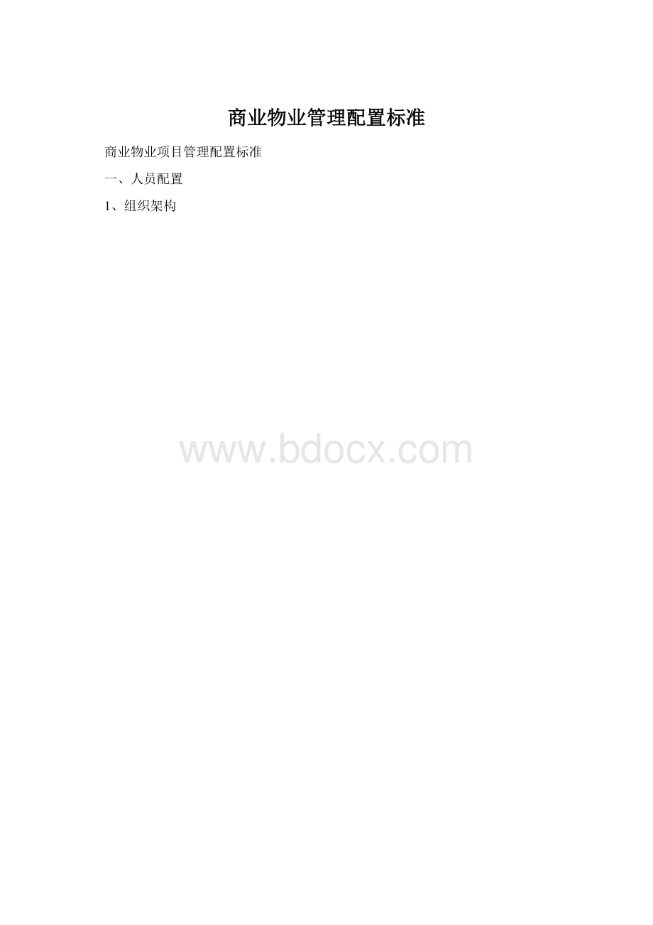 商业物业管理配置标准Word文档下载推荐.docx