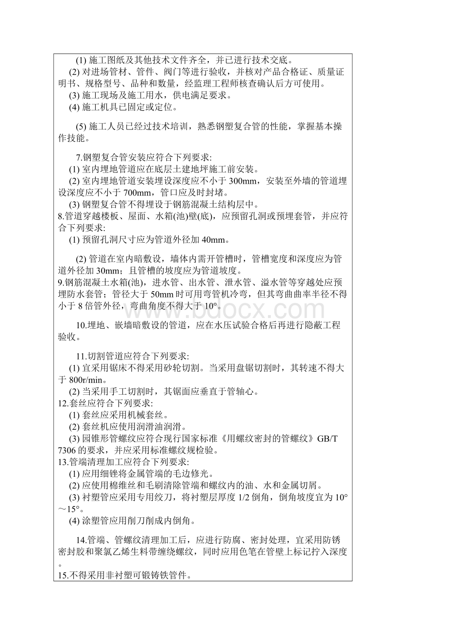 钢塑复合管管道安装技术交底要点Word格式文档下载.docx_第2页