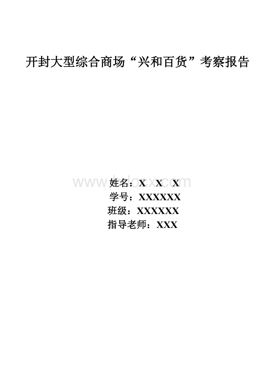 大型综合商场考察报告Word下载.doc