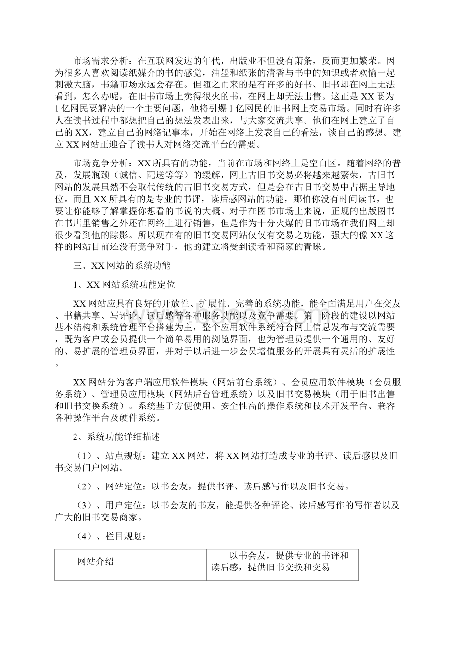 XXX网站商业计划书完美精编Word文件下载.docx_第3页