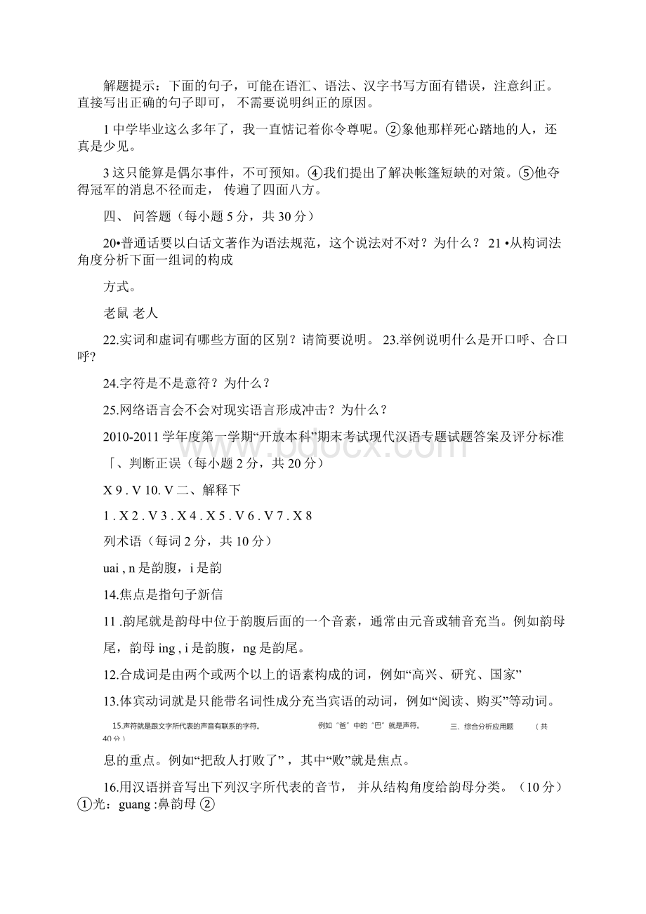 汉语言文学现代汉语专题汇总Word格式.docx_第2页