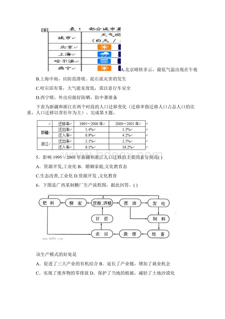 广东省兴宁市第一中学届高三模拟考试文科综合试题及答案Word文档格式.docx_第2页