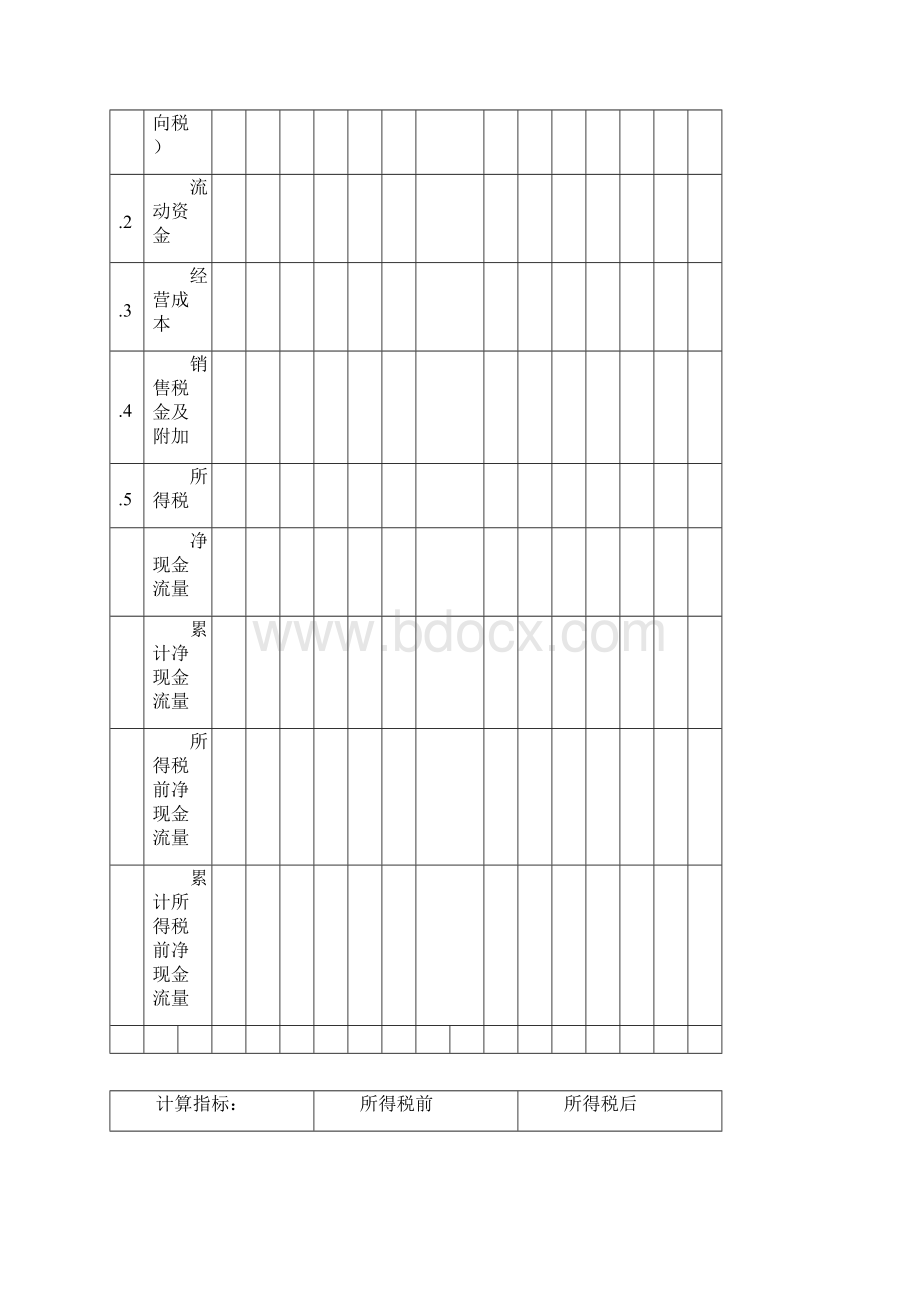 项目可行性研究报告财务报表模板Word文档格式.docx_第2页