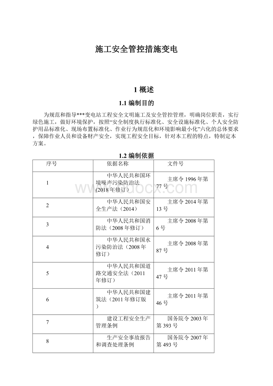 施工安全管控措施变电Word格式文档下载.docx_第1页