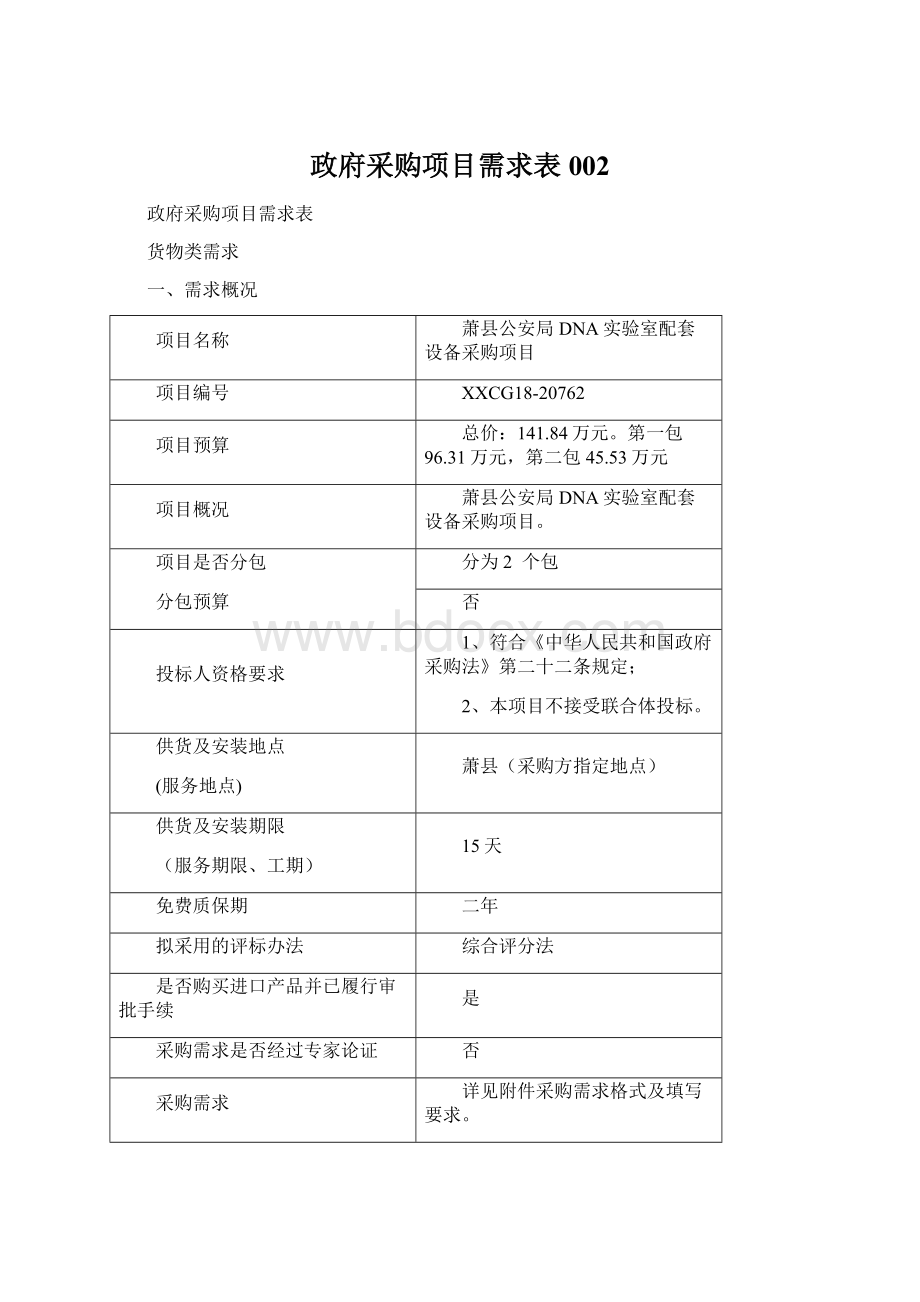 政府采购项目需求表002.docx